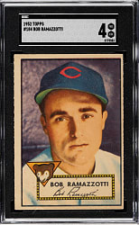 1952 Topps #184 Bob Ramazzotti SGC VG/EX 4 - "Canadian" Gray Back