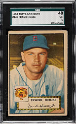 1952 Topps #146 Frank House SGC VG 40 - "Canadian" Gray Back