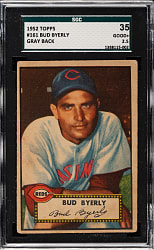 1952 Topps #161 Bud Byerly SGC GOOD+ 35 - "Canadian" Gray Back