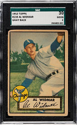 1952 Topps #133 Al Widmar SGC GOOD 30 - "Canadian" Gray Back