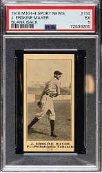 1916 M101-4 Sporting News #114 Erskine Mayer PSA EX 5