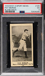 1916 M101-4 Sporting News #125 Pat Moran PSA VG 3