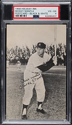 1958 Holiday Inn Black & White Postcard Mickey Mantle PSA VG-EX 4