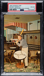 1959 Mickey Mantle's Holiday Inn Postcard In Lounge PSA VG-EX 4