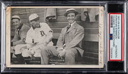 1907-1909 H. M. Taylor Postcard Hughie Jennings/Frank Chance/Wild Bill Donovan PSA Authentic