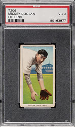 1909-1911 T206 White Border Mickey Doolan Fielding PSA VG 3