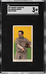 1909-1911 T206 White Border Mordecai Brown Cubs on Shirt SGC VG 3