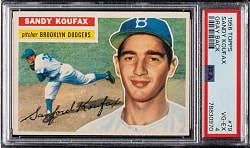 1956 Topps #79 Sandy Koufax Gray Back PSA VG-EX 4