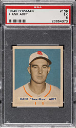 1949 Bowman #139 Hank Arft PSA EX 5