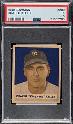 1949 Bowman #209 Charlie Keller PSA EX 5