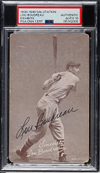 Signed 1939-1946 W462 Salutation Exhibits Lou Boudreau PSA/DNA GEM MINT 10