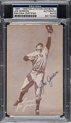 Signed 1939-1946 W462 Salutation Exhibits Joe Gordon New York - PSA/DNA