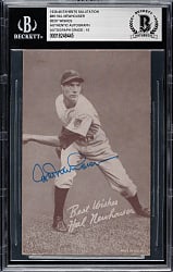 Signed 1939-1946 W462 Salutation Exhibits Hal Newhouser Beckett GEM MINT 10