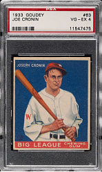 1933 R319 Goudey #63 Joe Cronin PSA VG-EX 4