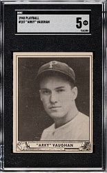 1940 R335 Play Ball #107 Arky Vaughan SGC EX 5