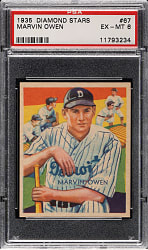 1934-1936 R327 Diamond Stars #67 Marvin Owen PSA EX-MT 6