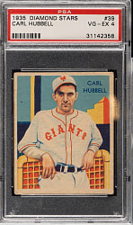 1934-1936 R327 Diamond Stars #39 Carl Hubbell PSA VG-EX 4