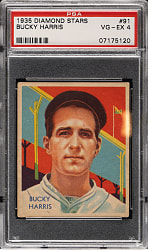 1934-1936 R327 Diamond Stars #91 Bucky Harris PSA VG-EX 4