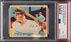 1934-1936 R327 Diamond Stars #77 Charlie Gehringer (1935 Blue Back) PSA VG-EX 4