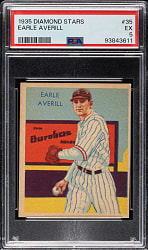 1934-1936 R327 Diamond Stars #35 Earl Averill PSA EX 5