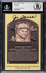 Joe Torre Signed Yellow Hall of Fame Postcard - Beckett
