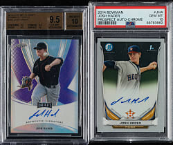 2013 and 2014 Leaf Metal Draft and Bowman Autographs Josh Hader PSA- and BGS-Graded Pair