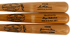 Jimmie Foxx, Babe Ruth, and Ted Williams Store-Model Bat Trio