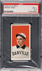 1909-1911 T206 White Border Frank King Southern Leaguer PSA EX+ 5.5 - Old Mill Back