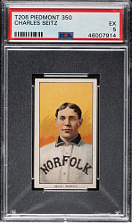 1909-1911 T206 White Border Charles Seitz Southern Leaguer PSA EX 5