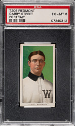 1909-1911 T206 White Border Gabby Street Portrait PSA EX-MT 6
