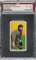 1909-1911 T206 White Border Germany Schaefer Detroit PSA EX-MT 6