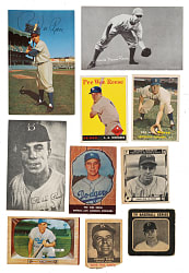 1947 to 1958 Pee Wee Reese Collection (10) Including Drake's Cookies, Swell Sport Thrills, and Hires Root Beer