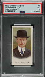 1927 Carerras LTD. Famous Men #1 Signor Marconi PSA VG 3