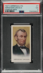 1927 Carerras LTD. Famous Men #7 Abraham Lincoln PSA VG 3
