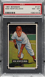 1951 Bowman #147 Ken Heintzelman PSA NM-MT 8