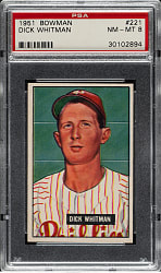 1951 Bowman #221 Dick Whitman PSA NM-MT 8