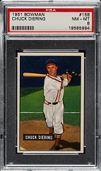 1951 Bowman #158 Chuck Diering PSA NM-MT 8