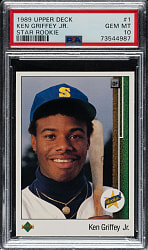 Lot # 11: 1989 Upper Deck #1 Ken Griffey Jr. Rookie PSA GEM MINT 10