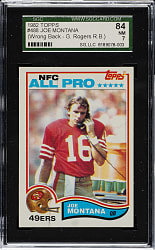 1982 Topps Football #488 Joe Montana SGC NM 84 - Wrong Back - #5 George Rogers