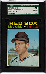 1971 Topps #740 Luis Aparicio Blank Back SGC EX/NM 80