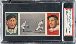 1912 T202 Hassan Triple Folder "Tenney Lands Safely" Raymond/Latham PSA VG-EX 4