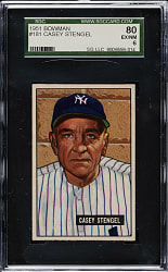 1951 Bowman #181 Casey Stengel SGC EX/NM 80