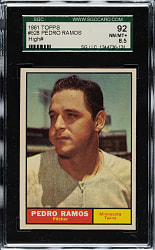 1961 Topps #528 Pedro Ramos SGC NM/MT+ 92