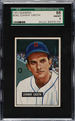 1951 Bowman #249 Johnny Groth SGC NM/MT 88