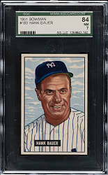 1951 Bowman #183 Hank Bauer SGC NM 84
