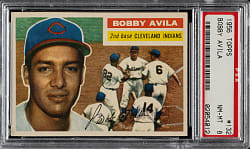 1956 Topps #132 Bobby Avila Gray Back PSA NM-MT 8