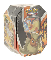 2021 Pokemon Factory-Sealed Unopened Eevee Evolutions Tin Flareon V