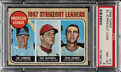 1968 Topps #12 AL Strikeout Leaders PSA NM-MT 8