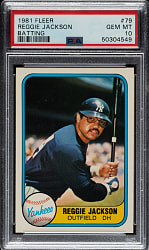 1981 Fleer #79 Reggie Jackson Batting PSA GEM MINT 10