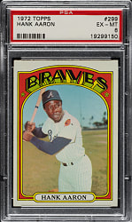 1972 Topps #299 Hank Aaron PSA EX-MT 6